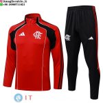Tuta da Allenamento Flamengo Mezza Cerniera 2025/2026 Rosso Nero Tuta da Allenamento Flamengo Mezza Cerniera 2025/2026 Rosso Nero