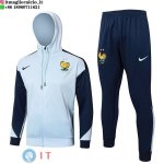 Giacca con Cappuccio e Zip Completa e Pantaloni Francia 2025 Blu Giacca con Cappuccio e Zip Completa e Pantaloni Francia 2025 Blu